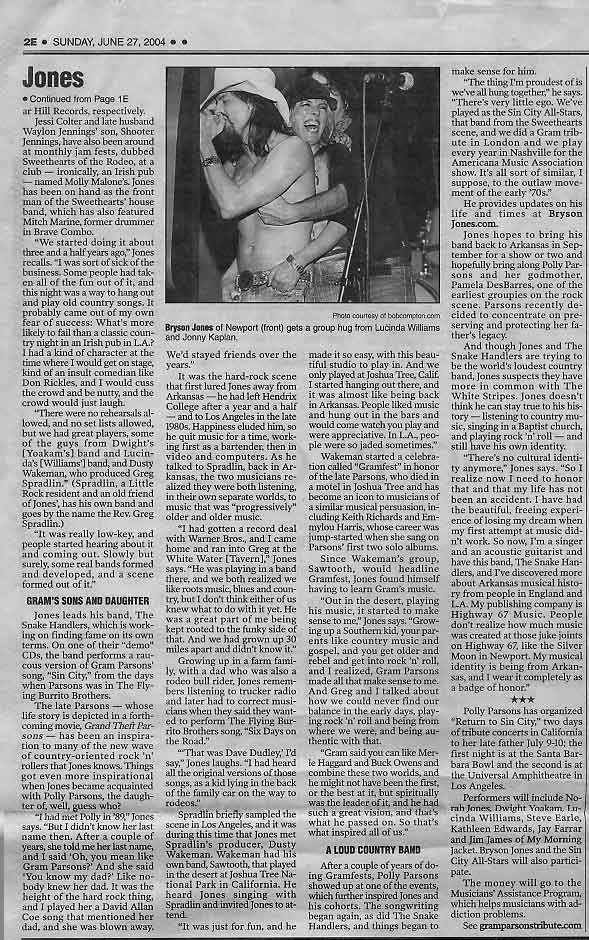 Arkansas Democrat-Gazette profile of Bryson Jones and The Snakehandlers