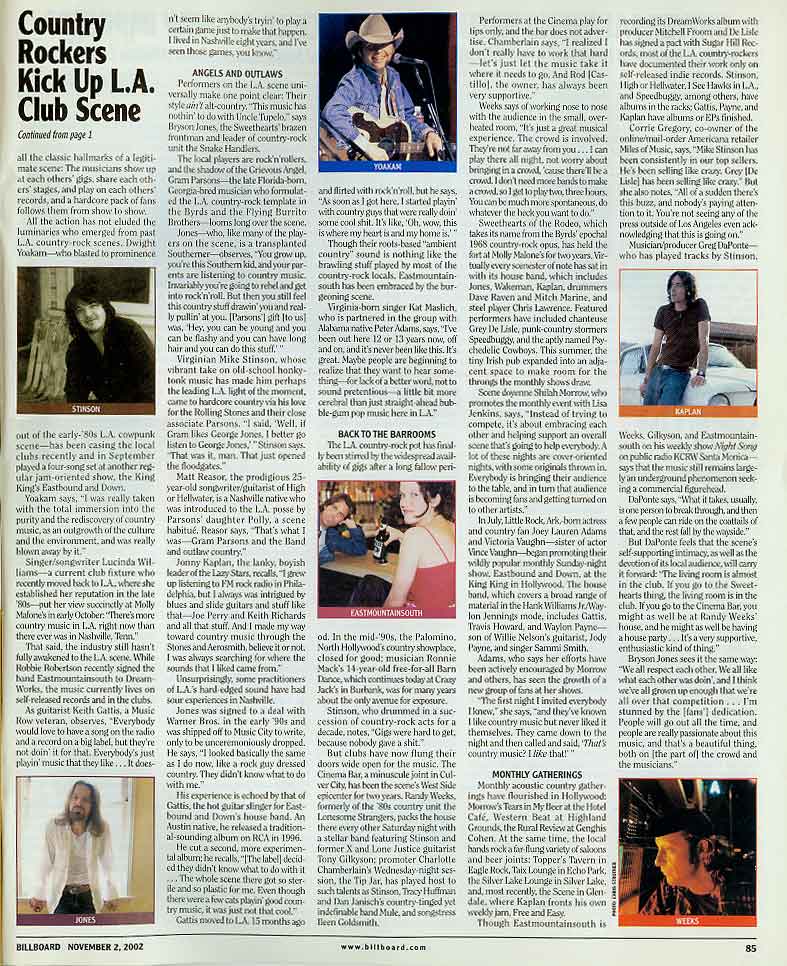 Billboard article about the Los Angeles country-rock scene