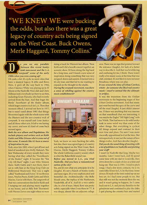 Performing Songwriter press clipping featuring The Snakehandlers